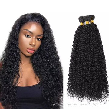 Yeswigs Cheap Raw Indian Cutical Aligned Virgin Human Hair Bundle Extension Afro Kinky Curly Natural Human Hair Bundles Vendor